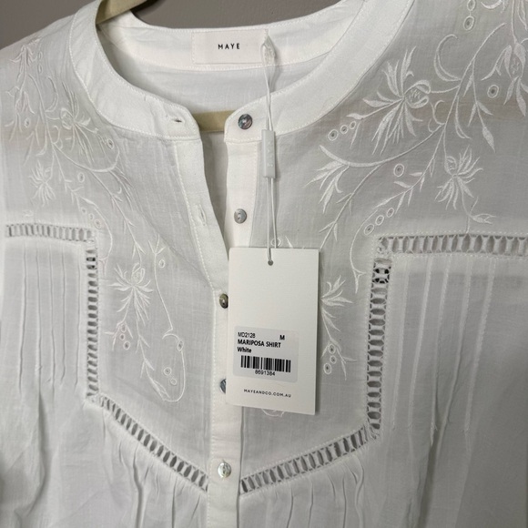 MAYE 100% Cotton Mariposa Shirt NWT Size Medium - Picture 6 of 9